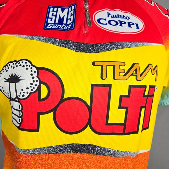 Vtg SMS Santini Mens XXL Cycling Jersey Team Polti 90s Biking Outdoors Pockets - Picture 4 of 12